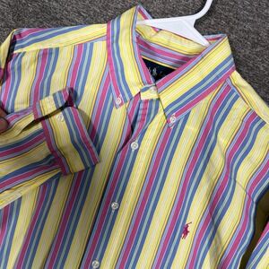 Ralph Lauren Blake Men's‎ M Striped Button Down Shirt Multicolor Cotton Loud